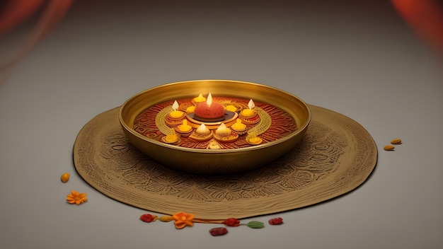 Photo beautiful diwali diya with burning candles