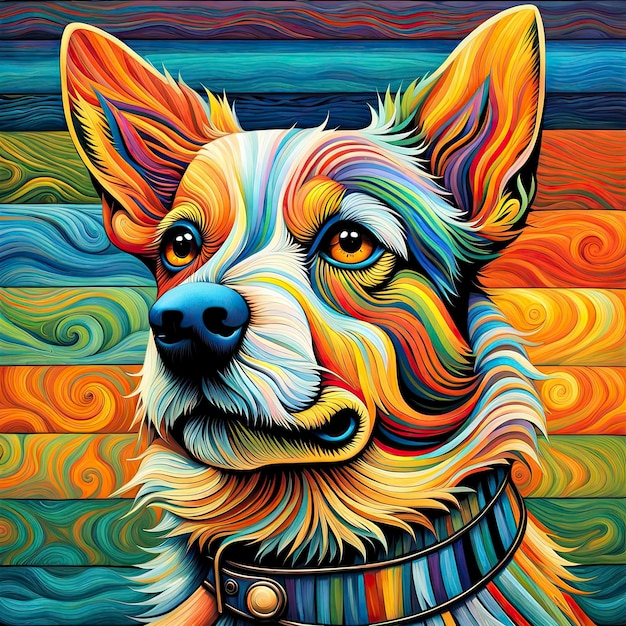 美しい犬の壁画