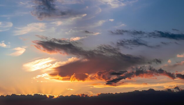 Beautiful dramatic sky on sunset background