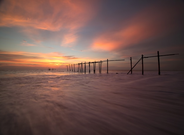 Beautiful Dramatic sky sunset at the beach