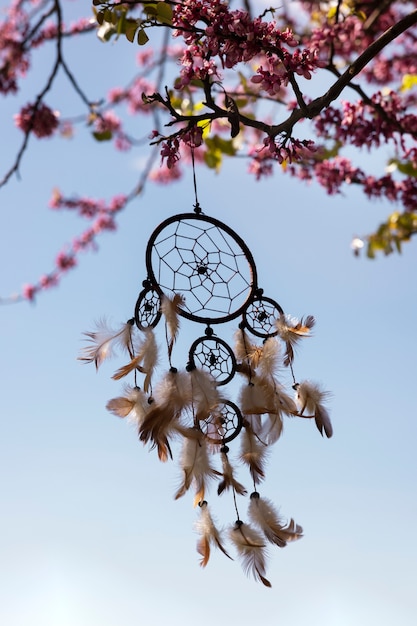 Photo beautiful dream catcher outdoors