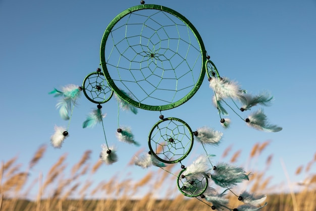 Photo beautiful dream catcher outdoors