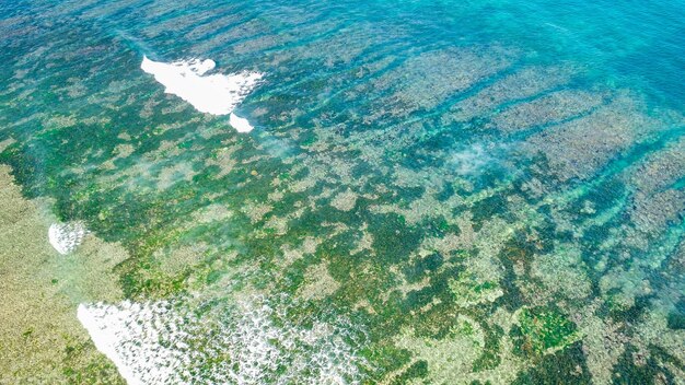 A beautiful drone view of Nusa Dua beach in Bali Indonesia