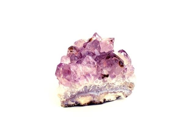 A beautiful druse of purple amethyst. Crystals of amethyst quartz. A semi-precious natural stone.