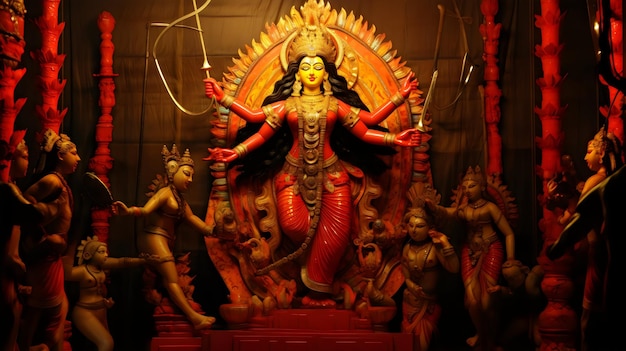 Photo beautiful durga pooja celebration