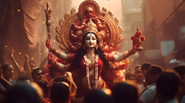 Foto bellissima celebrazione della durga pooja