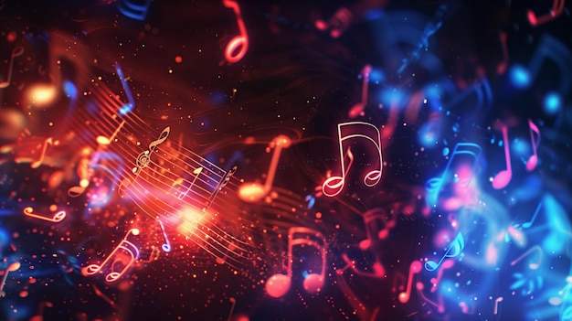 Beautiful dynamic creative music background with notes