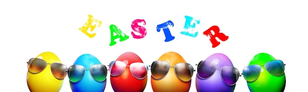 Photo beautiful easter background with colorful easter eggs