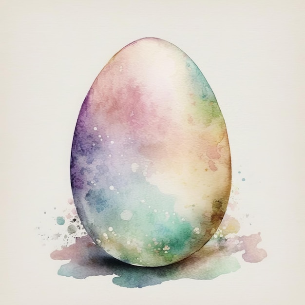 beautiful Easter egg, watercolour texture