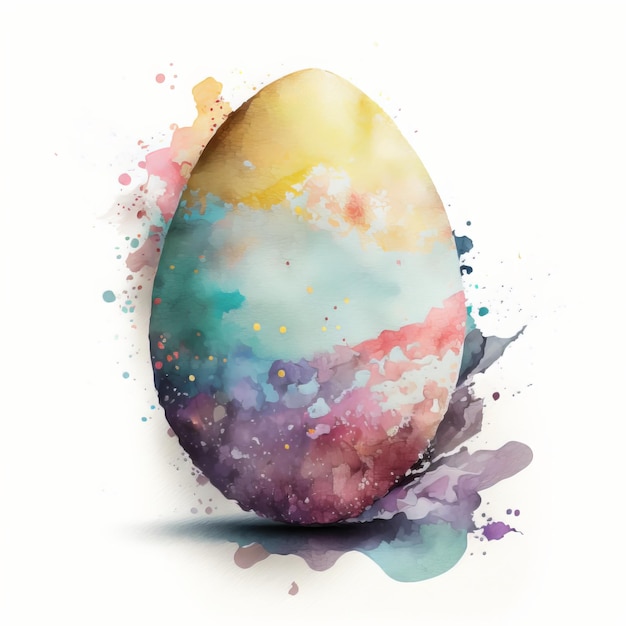 beautiful Easter egg, watercolour texture