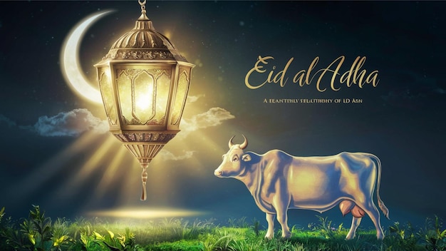 Foto bellissima cartolina di auguri per l'eid al adha