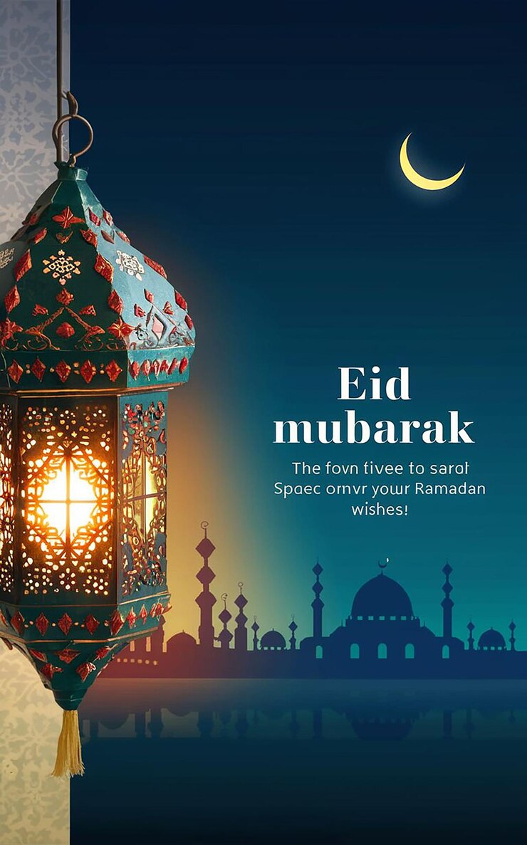Photo beautiful eid mubarrak lantern design
