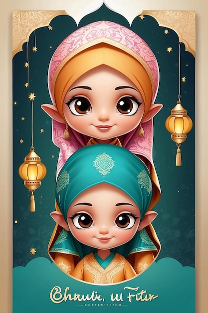 beautiful eid ulfitr festival banner design template