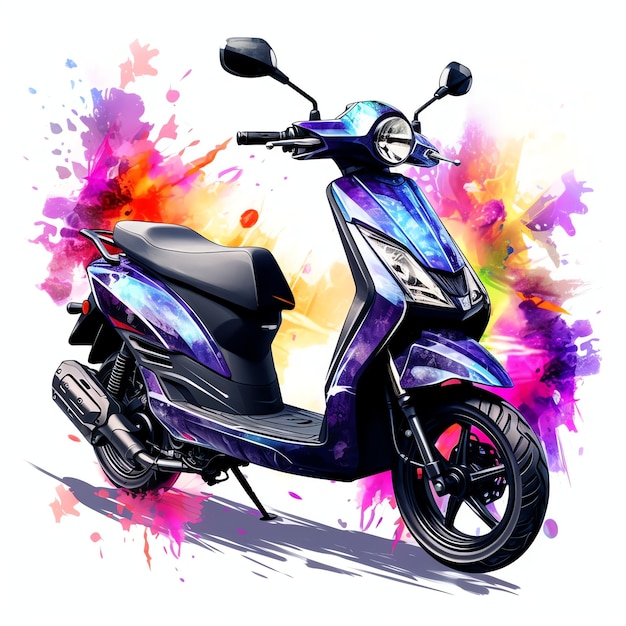 Photo beautiful electric scooter transportation clipart illustration