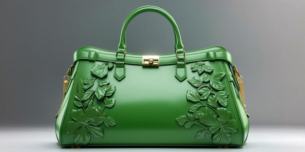 Beautiful elegance and luxury fashion green handbag