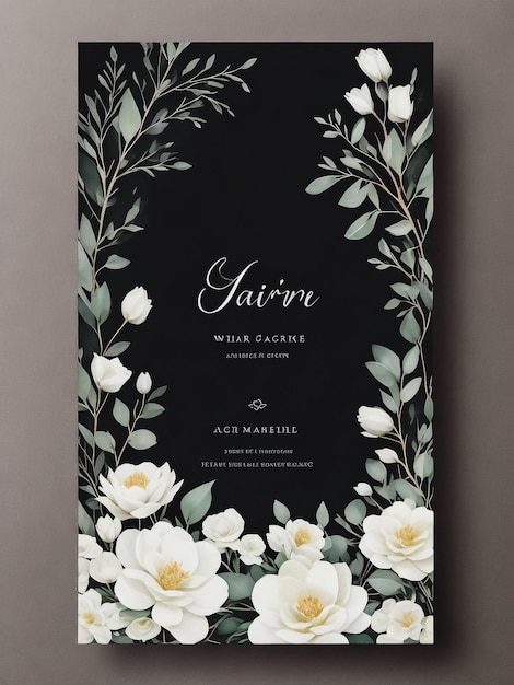 Beautiful and elegant floral wedding invitation card template