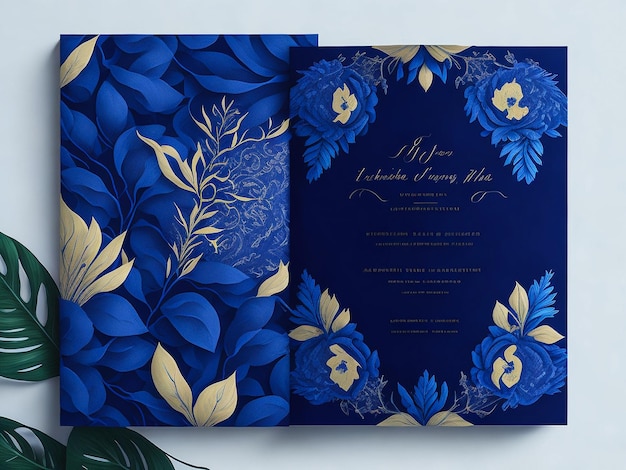 Beautiful and elegant floral wedding invitation card template