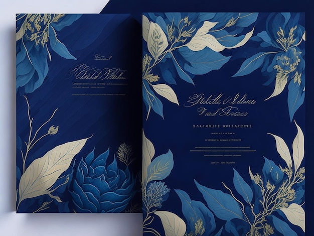 Beautiful and elegant floral wedding invitation card template