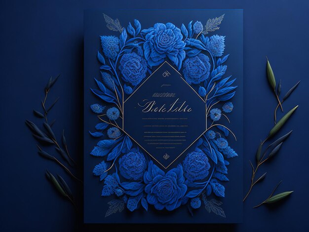 Beautiful and elegant floral wedding invitation card template