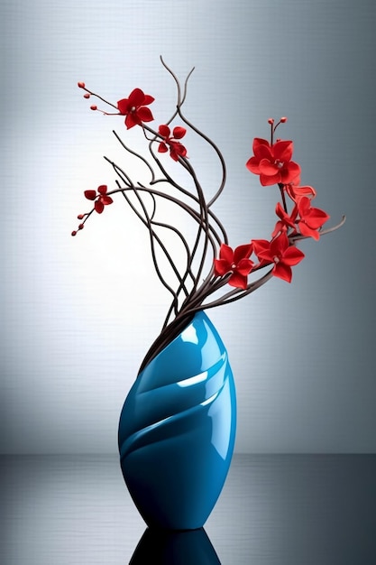 beautiful and elegant flowing cobalt blue vase AI generative