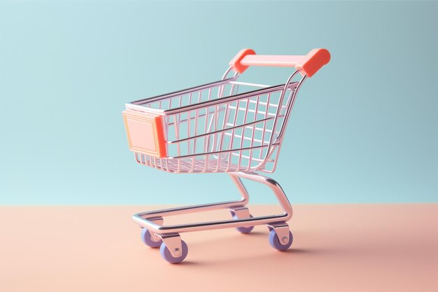 a beautiful and elegant shopping cart in light bei