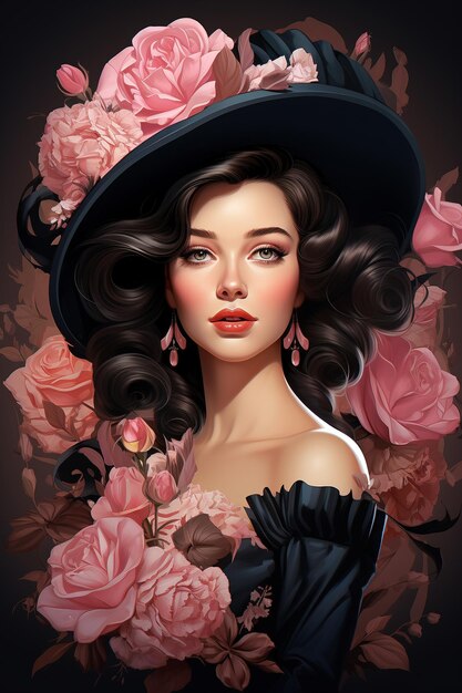 Beautiful and elegant woman illustration