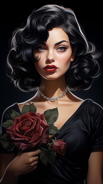 Beautiful and elegant woman illustration