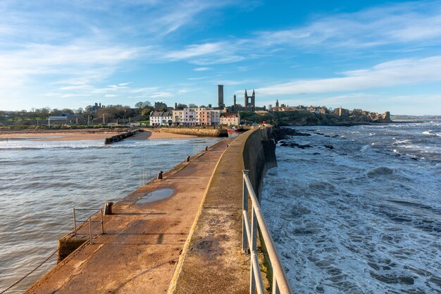 Beautiful embankment of the city of St Andrews on the shore