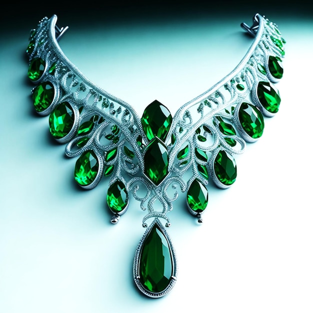Beautiful emerald green necklace design