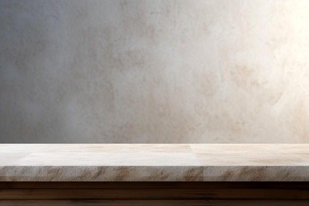 beautiful empty stone table counter inside