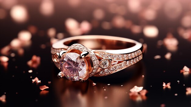 Beautiful engagement ring with diamonds generator by ai