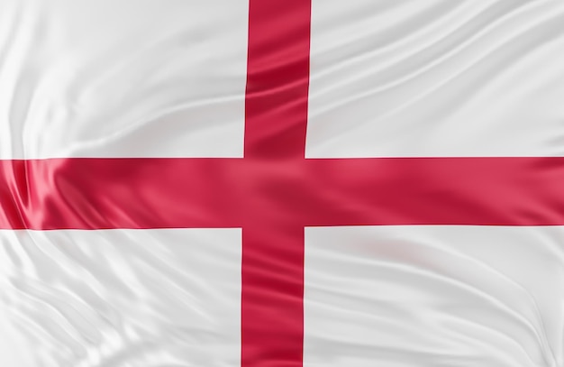 Beautiful England Flag Wave Close Up on banner background with copy space.,3d model and illustration.