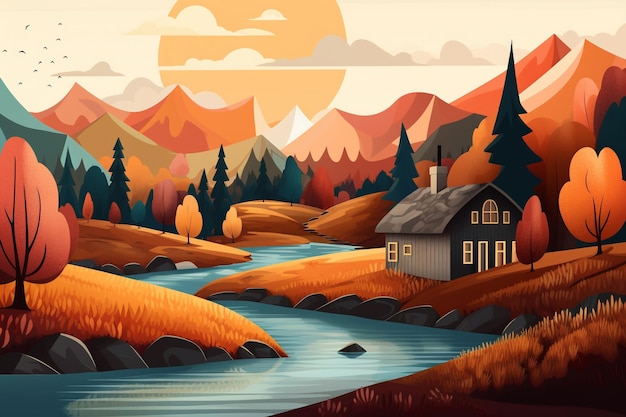 Beautiful environment illustration