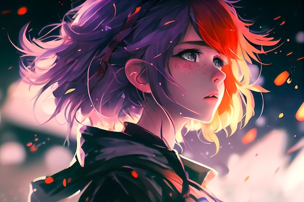 Beautiful esthetic anime character wallpaper Generative AI Generative AI