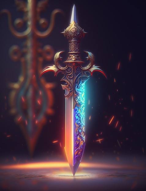 A beautiful ethereal fantasy sword