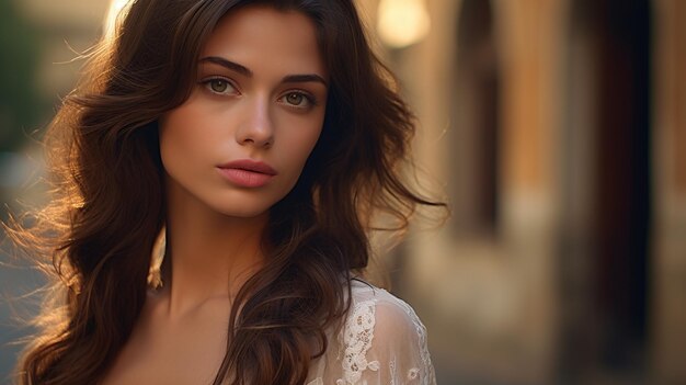 Photo beautiful european girl