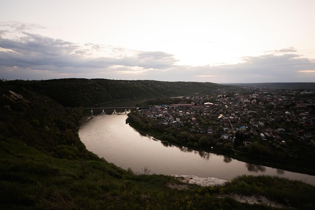 Beautiful evening canyon landscape of Zalishchyky Ukraine