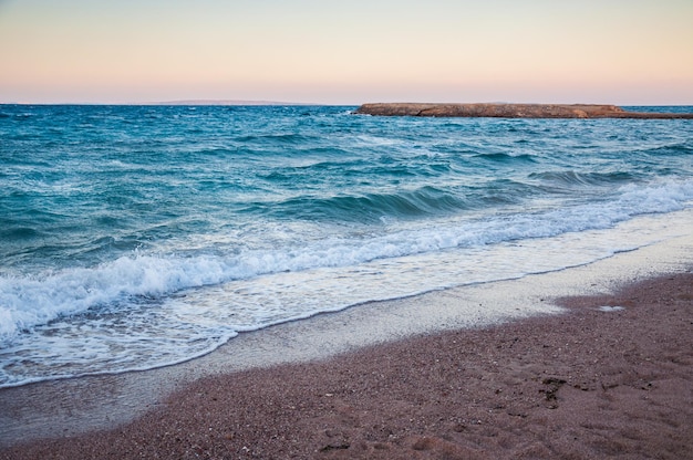 Beautiful evening on the coast of the Red Sea. Hurghada, Egypt