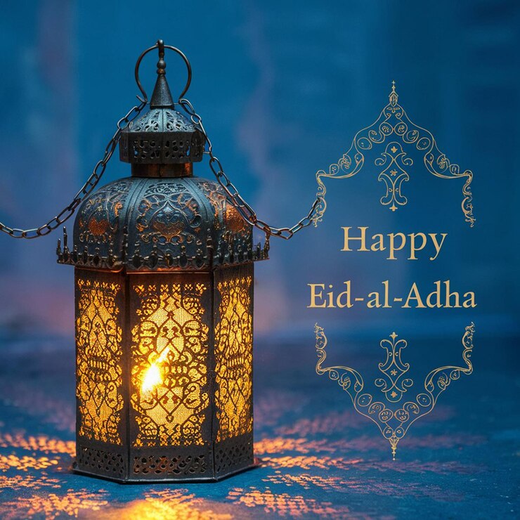 Photo a beautiful and exquisite antique lantern adorned eid al adha