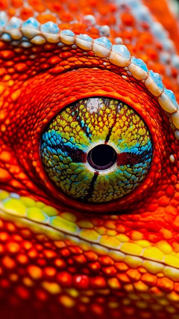 Beautiful eye portrait of a majestic lizard AI Generated