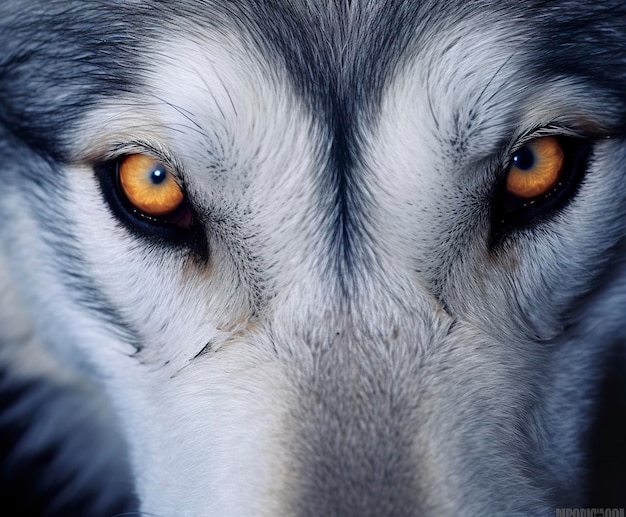 Photo beautiful eyes of a wild wolf generative ai