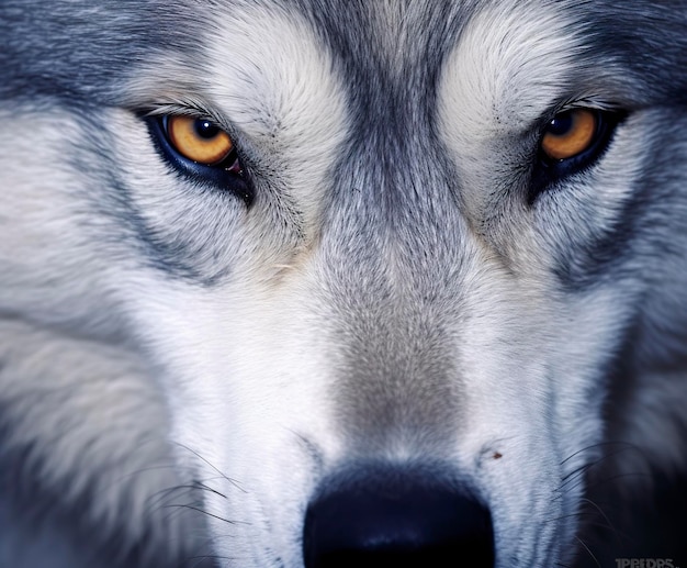 野生のオオカミの美しい目 創造的な人工知能