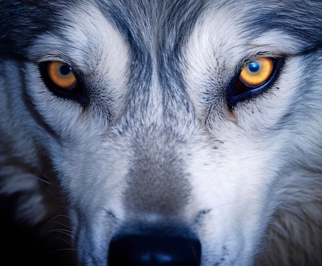 Premium AI Image | beautiful eyes of a wild wolf Generative AI