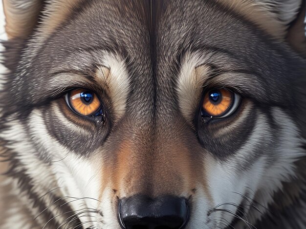 Photo beautiful eyes of a wild wolf