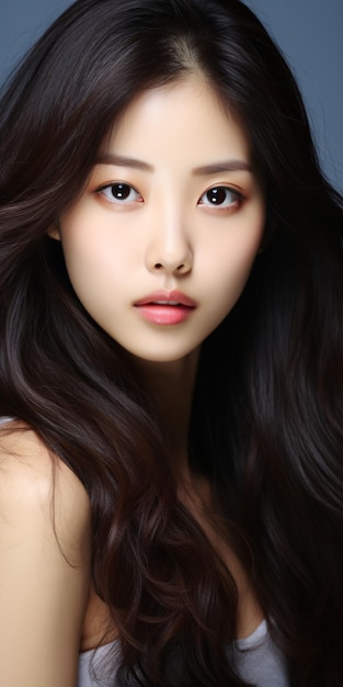 Beautiful face of korean young model fashion women