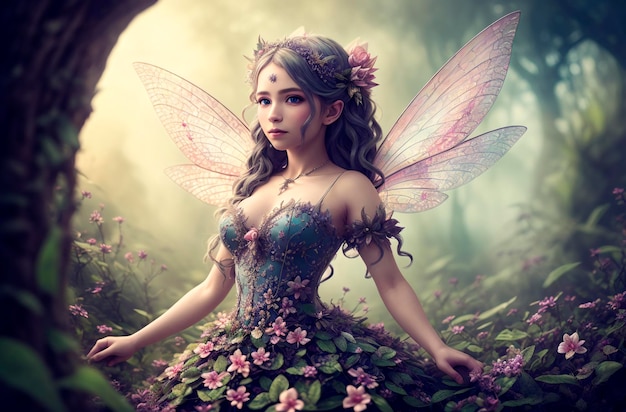 Beautiful fairy girl Generative AI