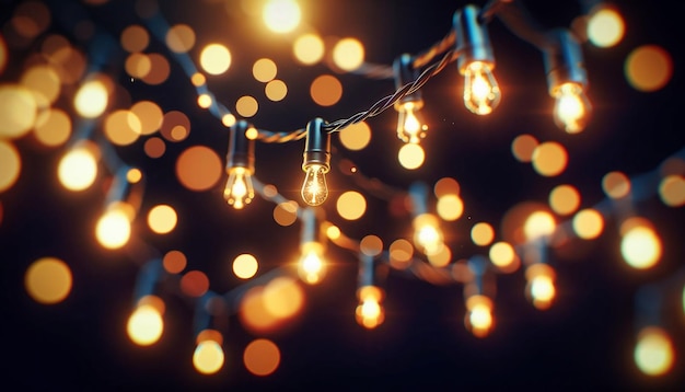 Foto bellissime luci di fata con bokeh