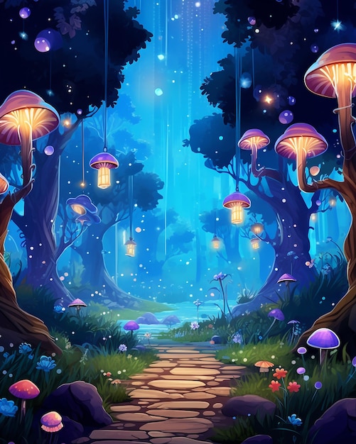 A beautiful fairytale enchanted forest