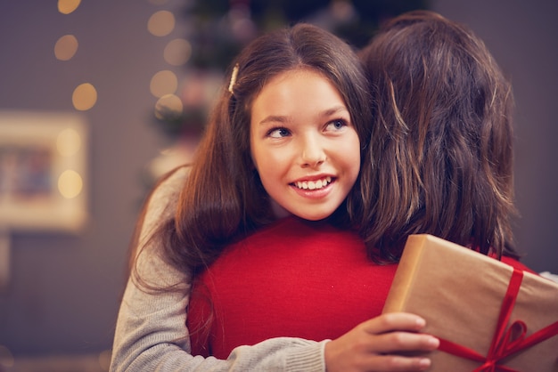 beautiful family spending Christmas at home