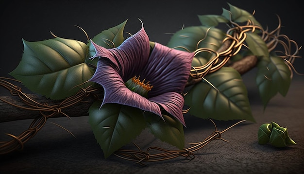 Beautiful fantasy flower Generative AI